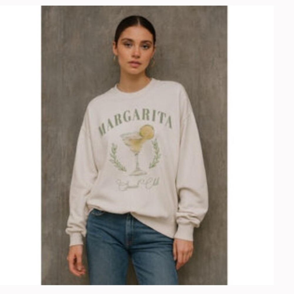 NWT Margarita Social Club Cream Graphic Sweatshirt
